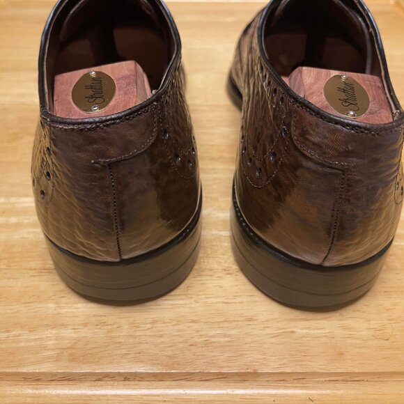 Vintage ALLEN EDMONDS Nassau Sharkskin Wingtip Full Brogue Derby Shoes 12 D - Picture 3 of 11